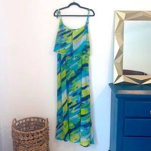 CALVIN KLEIN Watercolor Maxi Dress